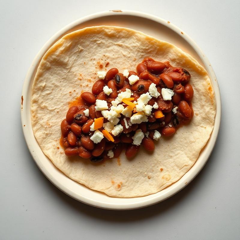 Baleada sencilla con frijoles y queso